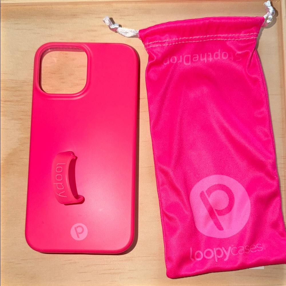 Loopy Case Hot Pink iPhone Case with Matching Pouch